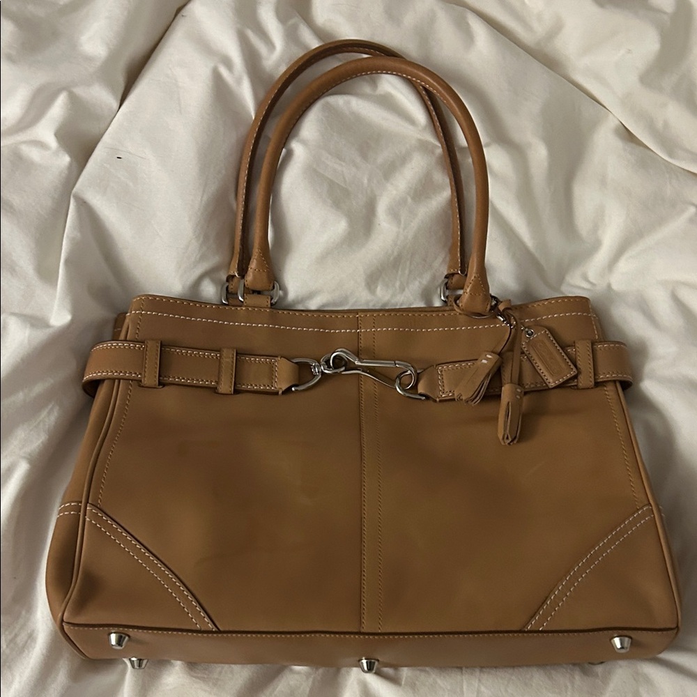 Coach Tan Leather Shoulder Bag